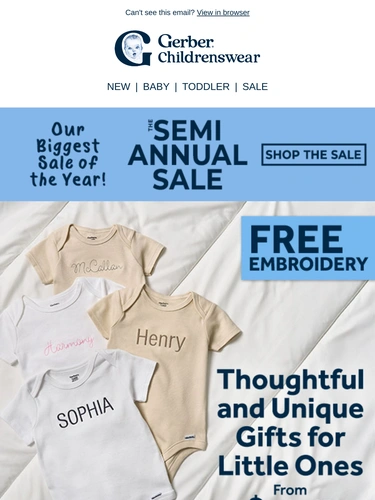 Gerber Childrenswear Sale Announcement