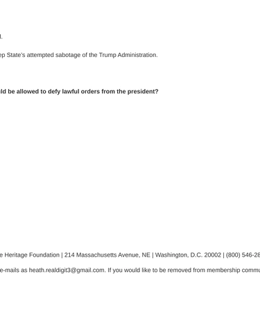 Heritage Foundation Customer Feedback