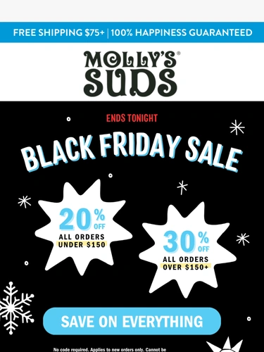 Molly's Suds Sale Announcement