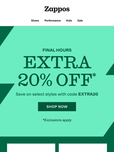 Zappos Sale Announcement