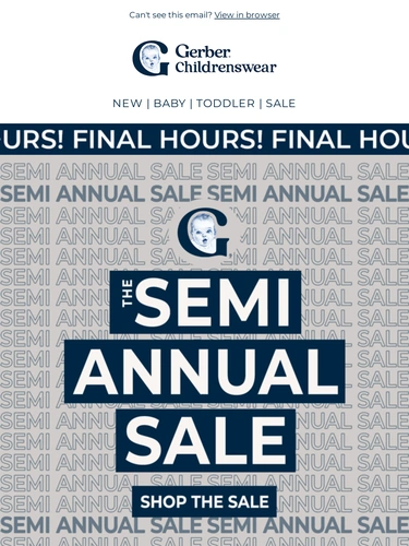 Gerber Childrenswear Sale Announcement