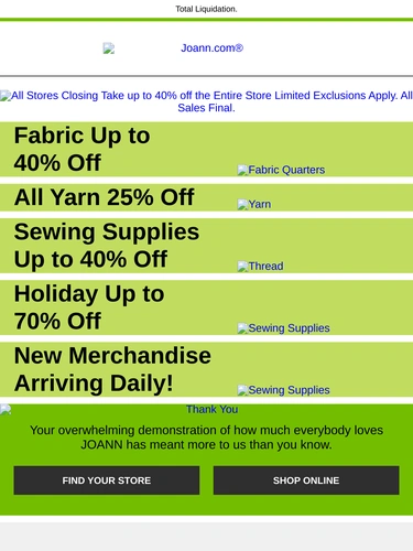 Joann Sale Announcement