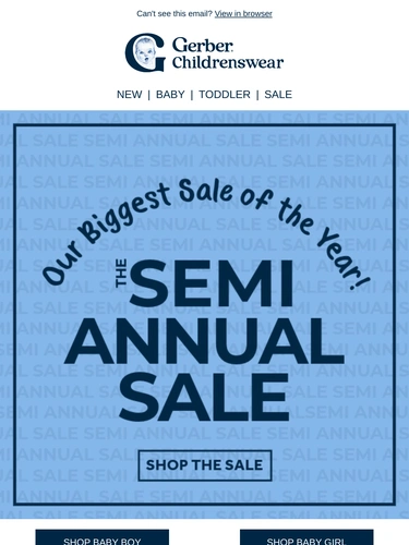 Gerber Childrenswear Sale Announcement