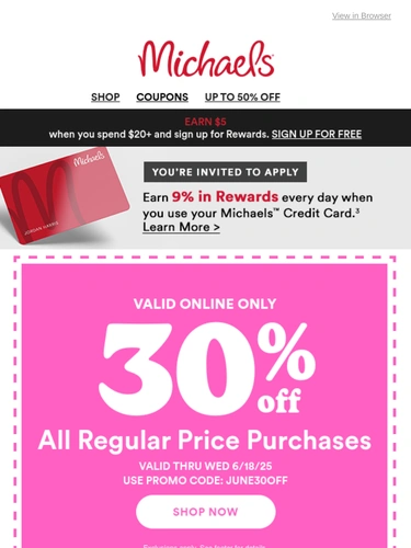 Michaels Newsletter