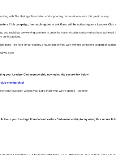 Heritage Foundation Loyalty Program