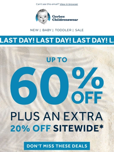 Gerber Childrenswear Sale Announcement