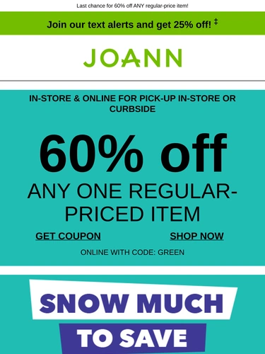 Joann Sale Announcement