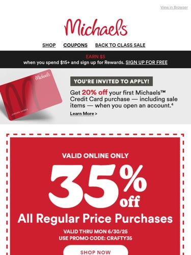 Michaels Sale Announcement