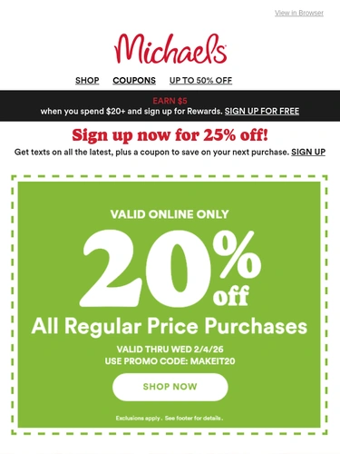 Michaels Sale Announcement