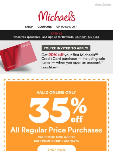 Michaels Sale Announcement