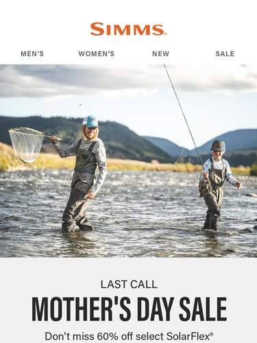 Simms Fishing Sale Announcement