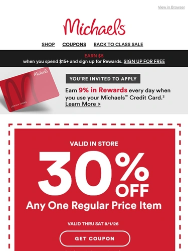 Michaels Sale Announcement