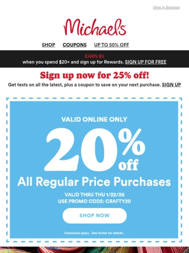 Michaels Sale Announcement