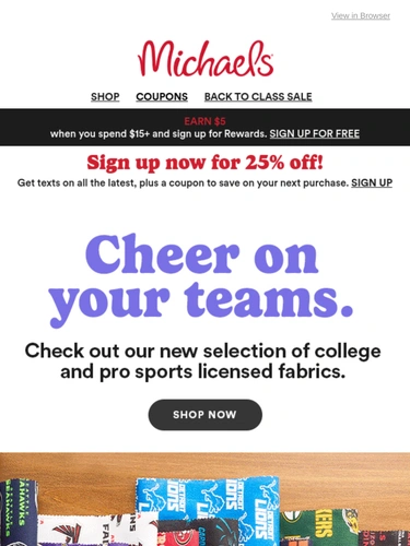 Michaels Sale Announcement