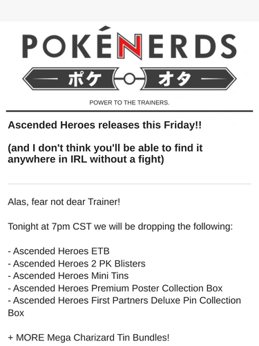 The PokeNerds Store Sale Announcement
