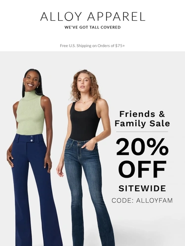 Alloy Apparel Sale Announcement