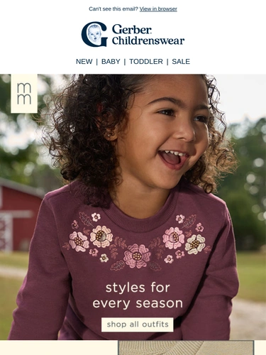 Gerber Childrenswear Sale Announcement