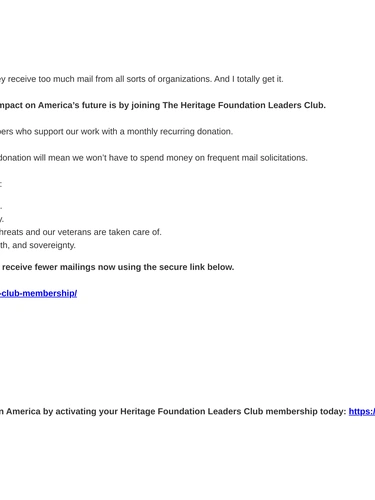 Heritage Foundation Loyalty Program