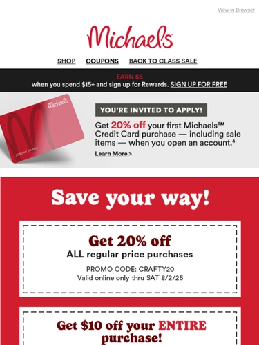 Michaels Sale Announcement