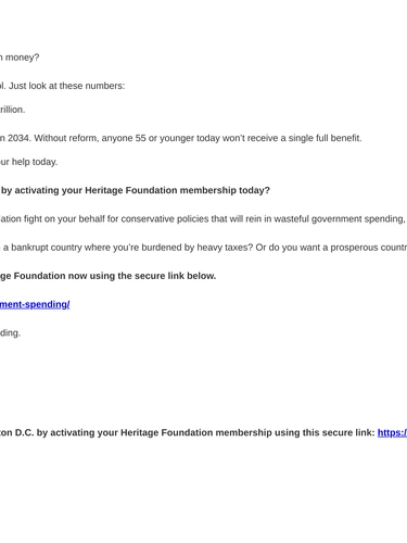 Heritage Foundation Newsletter