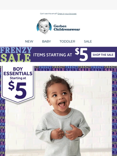 Gerber Childrenswear Sale Announcement