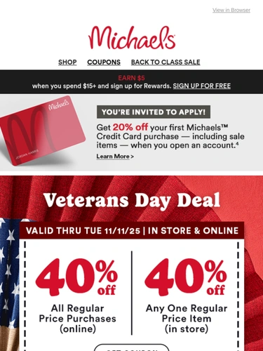 Michaels Sale Announcement