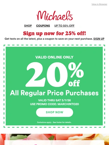 Michaels Sale Announcement