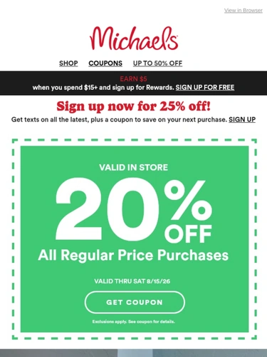 Michaels Newsletter