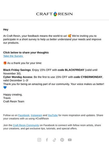 Craft Resin Customer Feedback