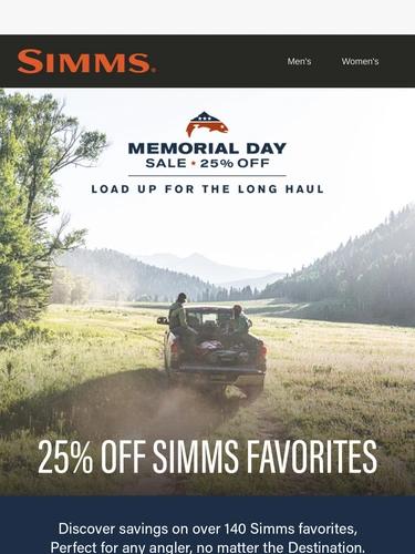 Simms Fishing Sale Announcement