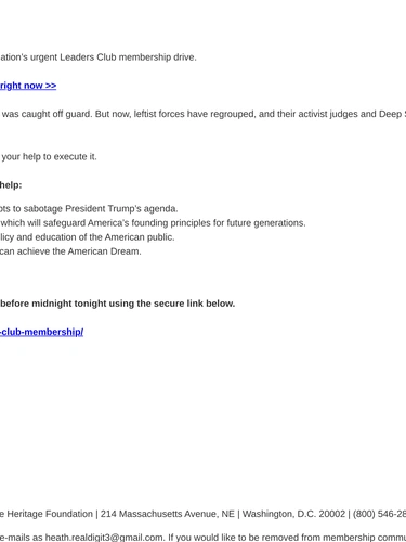 Heritage Foundation Event Invitation