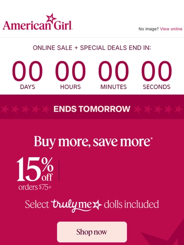 American Girl Sale Announcement