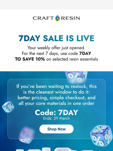 Craft Resin Sale Announcement