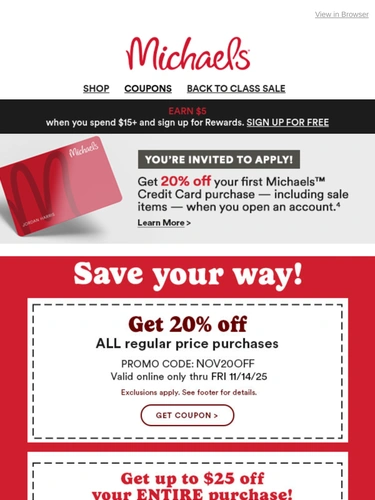Michaels Sale Announcement