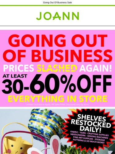 Joann Sale Announcement