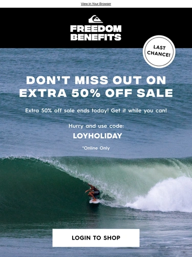 Quiksilver Sale Announcement