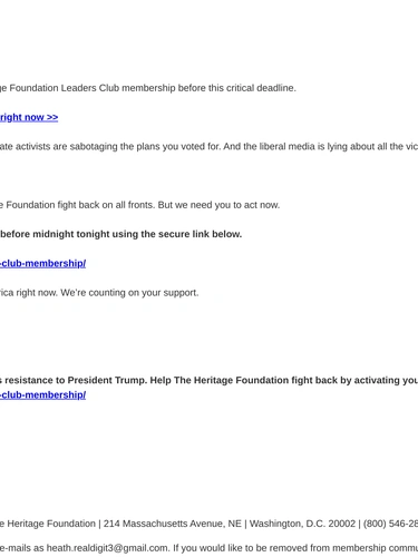 Heritage Foundation Re-engagement Series