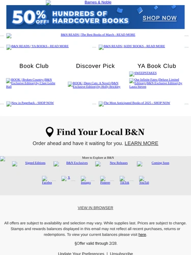 Barnes & Noble Newsletter