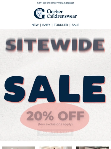 Gerber Childrenswear Sale Announcement
