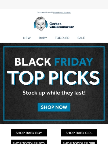 Gerber Childrenswear Sale Announcement