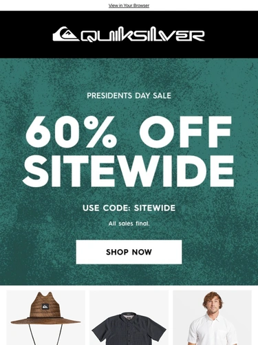 Quiksilver Sale Announcement