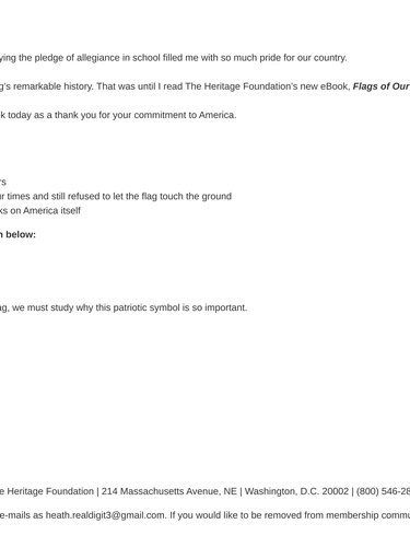 Heritage Foundation Newsletter
