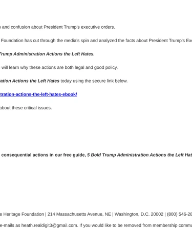 Heritage Foundation Newsletter