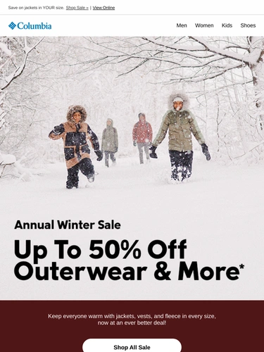 Columbia Sportswear Sale Announcement