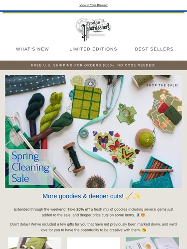 Brooklyn Haberdashery Sale Announcement