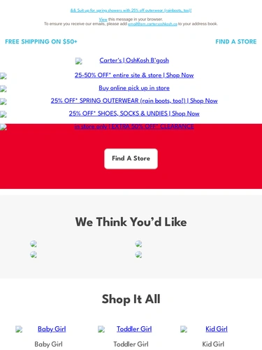 Carter's OshKosh Sale Announcement