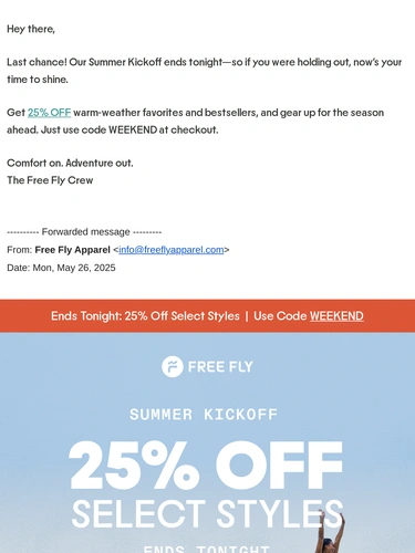 Freefly Apparel Sale Announcement