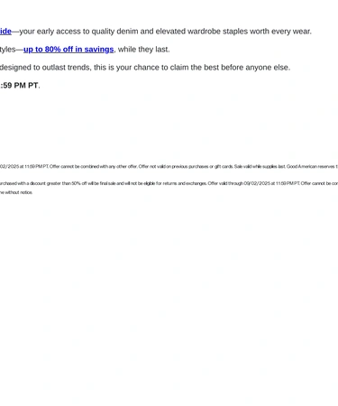 Good American Sale Announcement