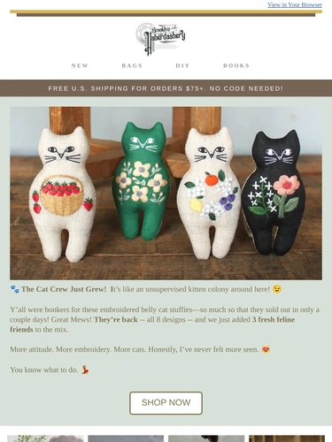 Brooklyn Haberdashery Sale Announcement