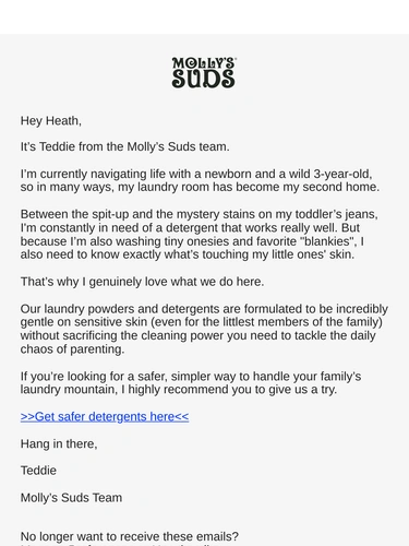 Molly's Suds Sale Announcement